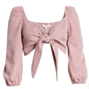 Wayf outfit Crop Top & Pants Gingham Print 2 piece